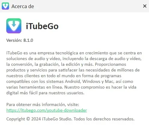 iTubeGo YouTube Downloader Versión Full Español