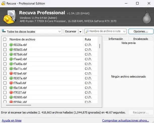 Piriform Recuva Versión Pro Full Español