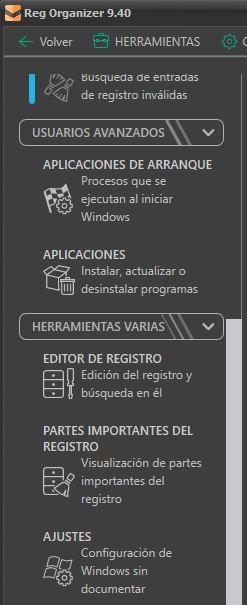 Reg Organizer Versión Final - Captura de pantalla Reg Organizer Versión Final - Captura de pantalla