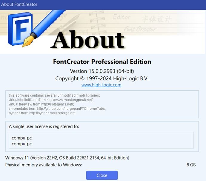 High-Logic FontCreator Pro Versión Full High-Logic FontCreator Pro Versión Full